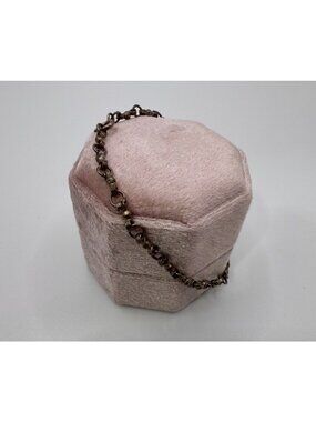 Vintage Sterling Silver Beaded Link Chain Bracelet 7.25” Unsigned 925